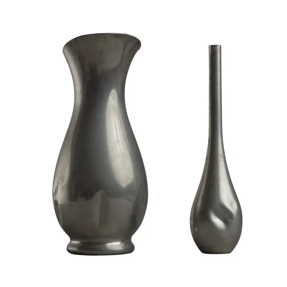 Vintage 60s MCM Royal Holland Pewter Pitcher And Bud Vase Lot